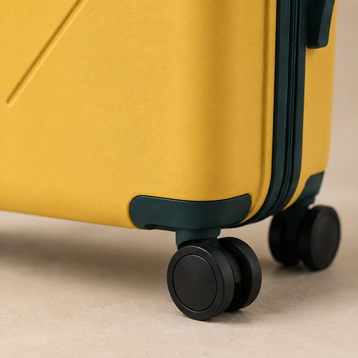 Close-up of SIDEQUEST wheel housing and matte shell